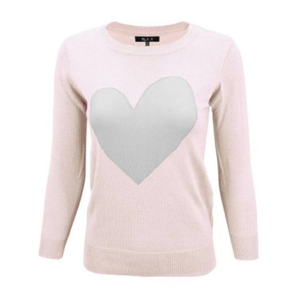 Love Heart Crew-neck  Pullover Sweater Size Medium